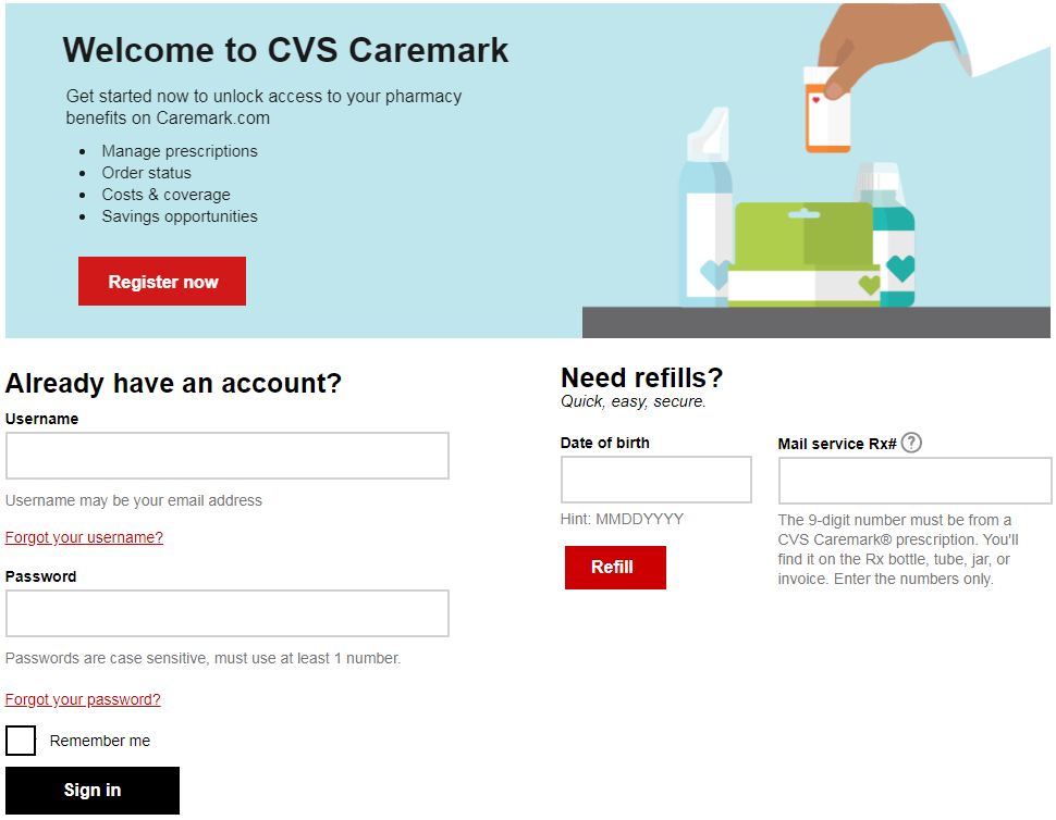 CVS Caremark Sign in