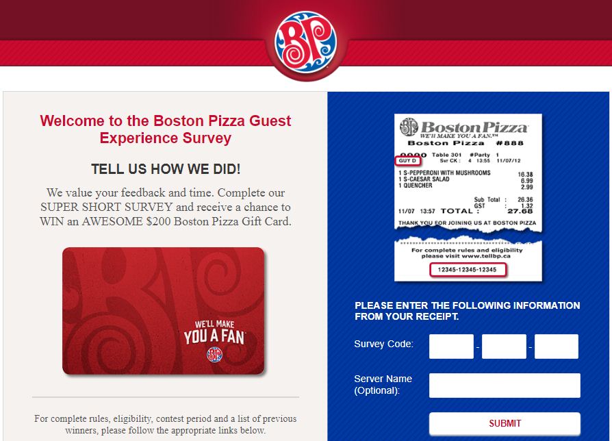 Boston Pizza Survey