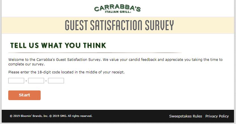 Carrabba’s Italian Survey