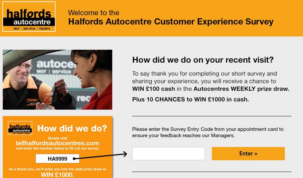 Halfords Autocentre Survey