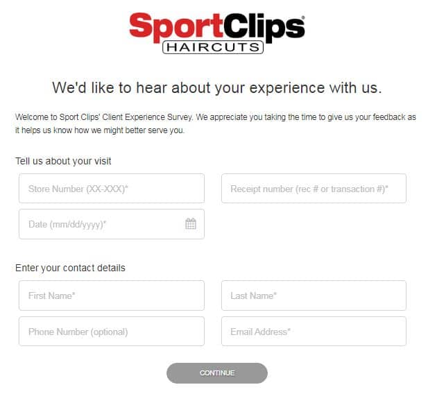 Sport Clips Customer Survey