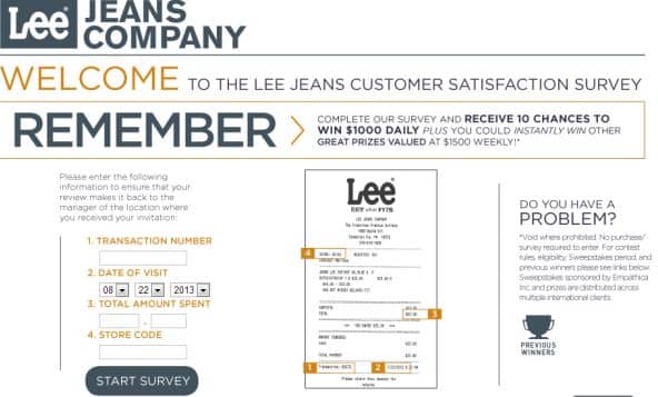 Lee Jeans Customer Survey