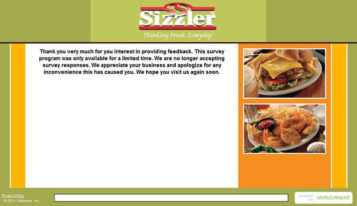 Sizzler Australia Customer Experience Survey