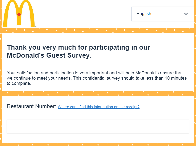 McDonald's Canada Customer Experience Survey