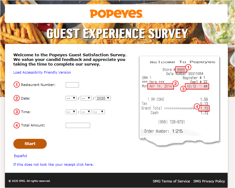 Popeyes Canada Guest Experience Survey