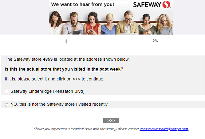 Safeway Guest Satisfaction Survey 2020