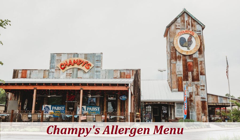 Champy's Allergen Menu
