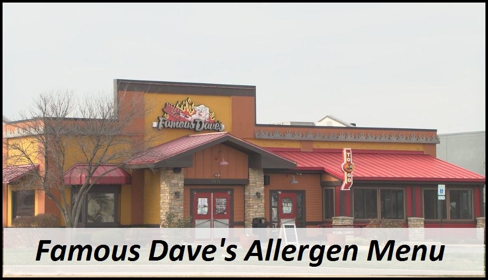Famous Dave's Allergen Menu
