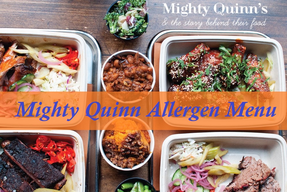 Mighty Quinn Allergen Menu